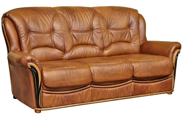 Трехместный диван-кровать из кожи Леонардо  2